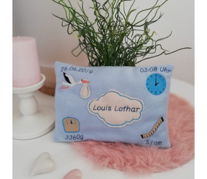 Stickdatei - ITH Kissen Willkommen Baby